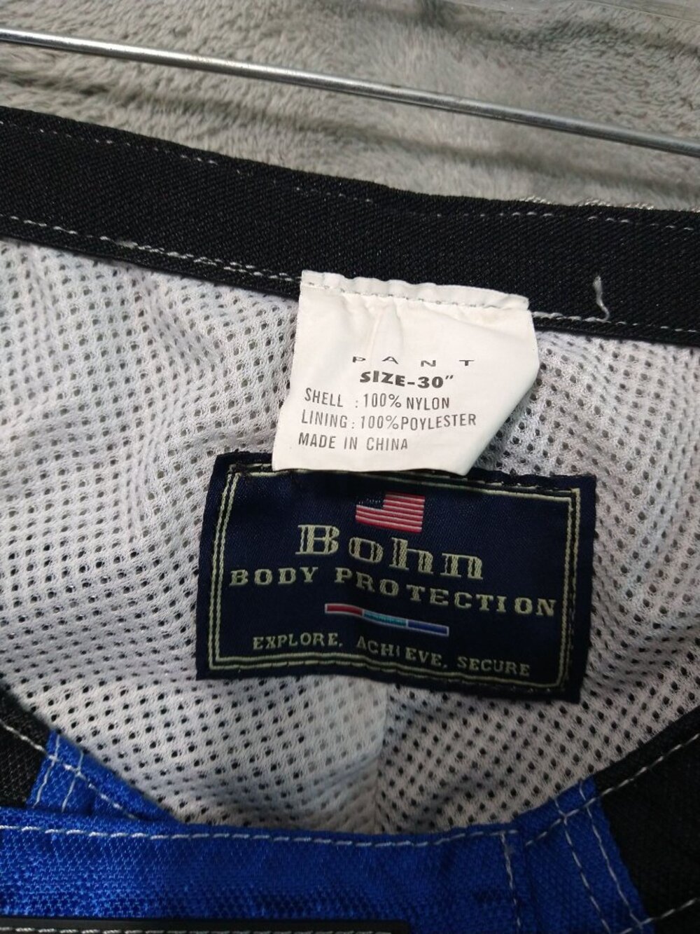 Bohn Pants 30 Blue Body Protection Armor Nylon Motorcycle Riding Biker Motocross - Picture 7 of 9